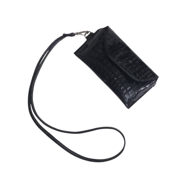 1 PORTA LENTES MANHATTAN NEGRO CROCO CHAROL