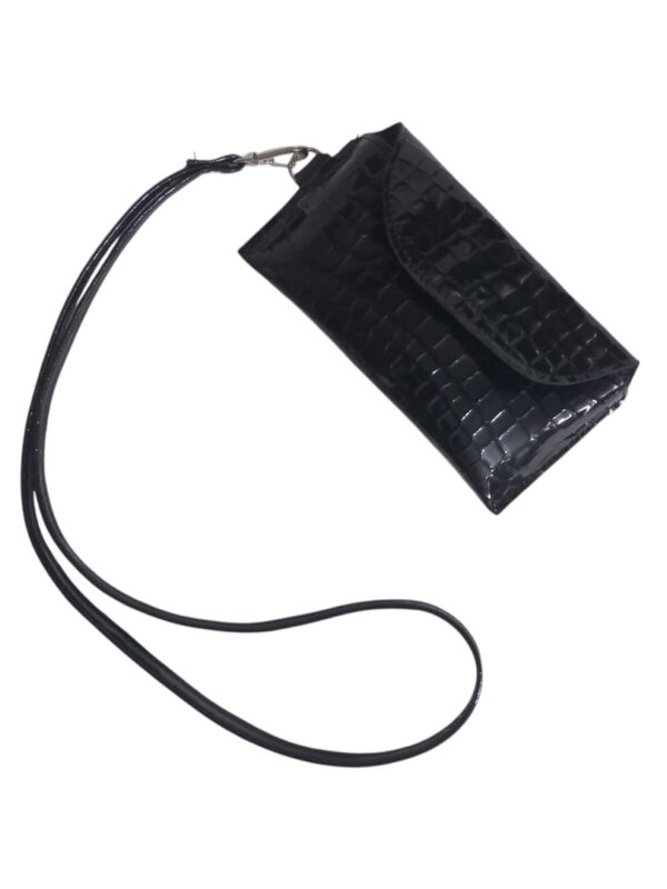 PORTA LENTES MANHATTAN NEGRO CROCO CHAROL