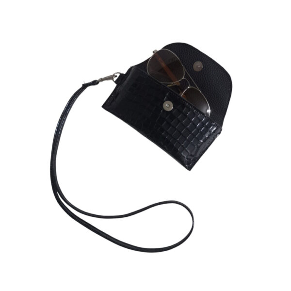 2 PORTA LENTES MANHATTAN NEGRO CROCO CHAROL