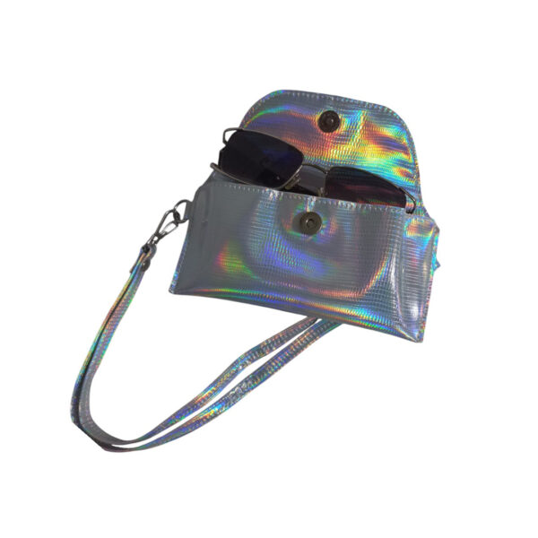 2 PORTA LENTES MANHATTAN PLATEADO HOLOGRÁFICO